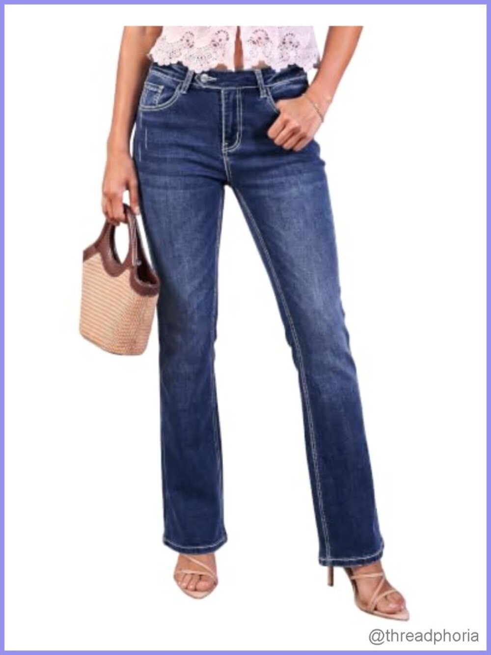 Bootcut Jeans High Waisted Stretch Denim Flare Pants 30" Inseam